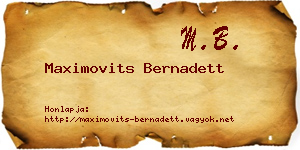 Maximovits Bernadett névjegykártya